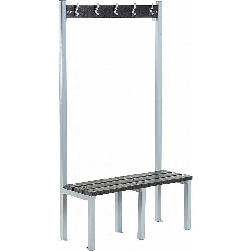 Verde Eco Single Sided Changing and Cloakroom Bench Seats with Hooks - Lockers & Cloakroom