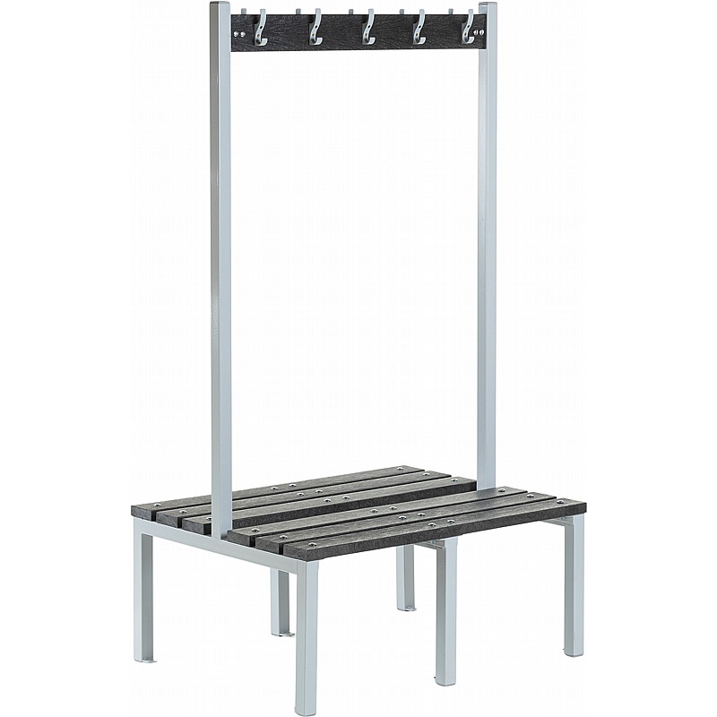 Verde Eco Double Sided Changing and Cloakroom Bench Seats with Hooks - Lockers & Cloakroom
