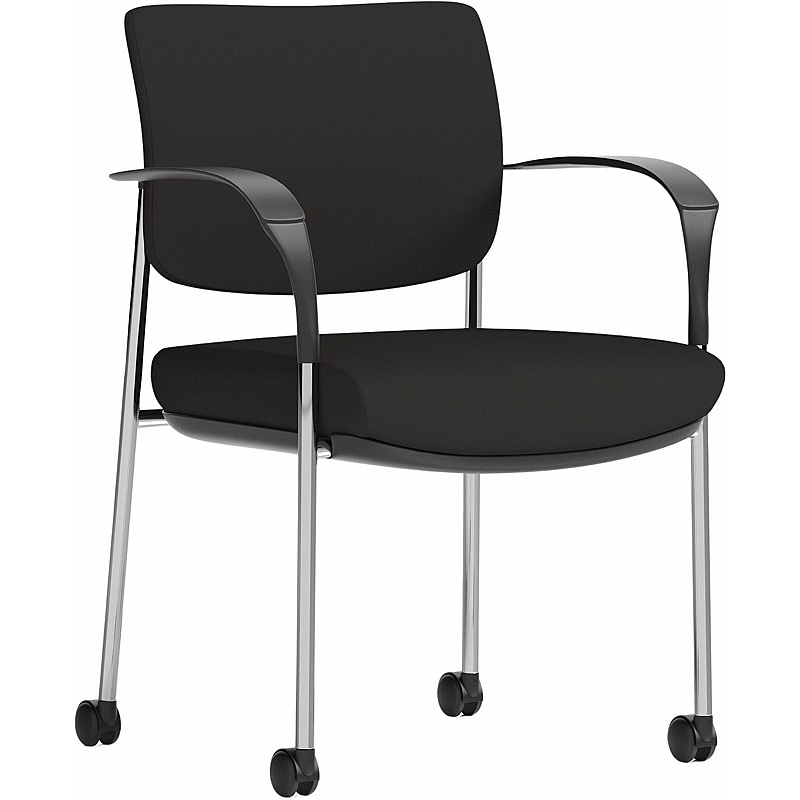 Brunswick Deluxe Chrome Frame Fabric Mobile Conference Chair - Office Furniture