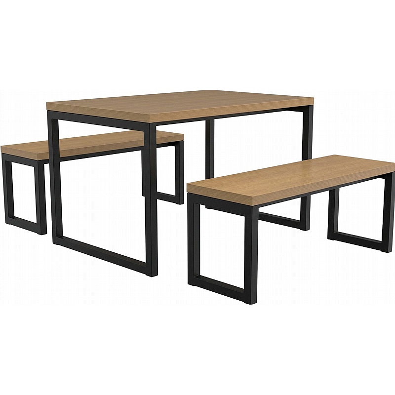 City Hoop Leg Dining Table and Bench Set - Office Furniture