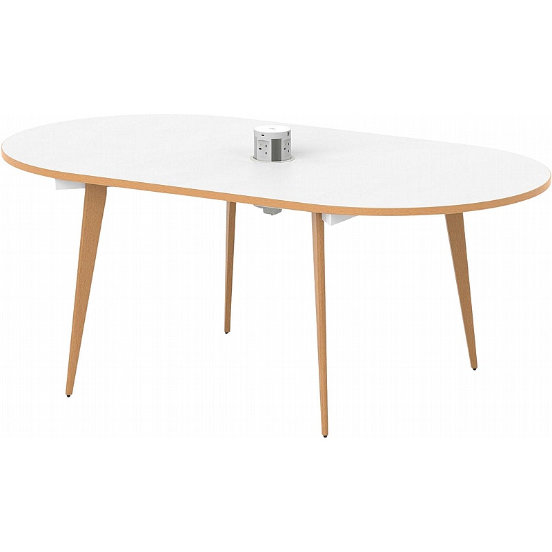Oslo Volta Oval Boardroom Table With Power - Office Furniture
