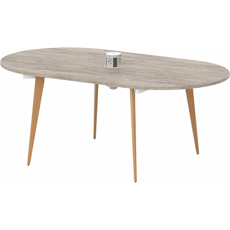Impulse Volta Wooden Leg Boardroom Table With Power - Office Furniture