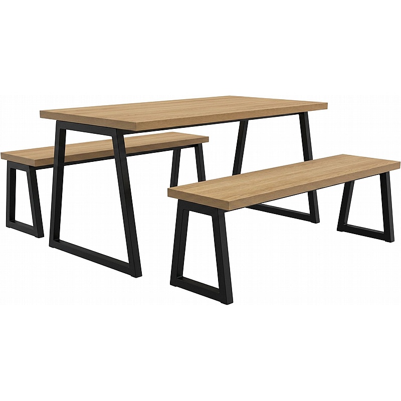 Arena A-Hoop Leg Dining Table and Bench Set - Office Furniture