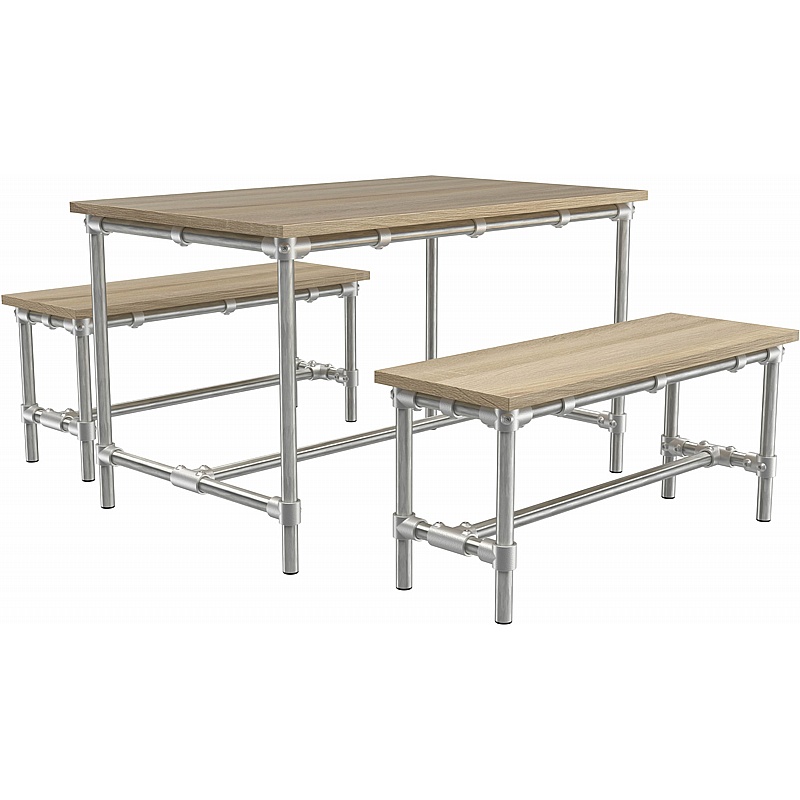Scaffold Indoor Dining Table and Bench Set - Office Furniture