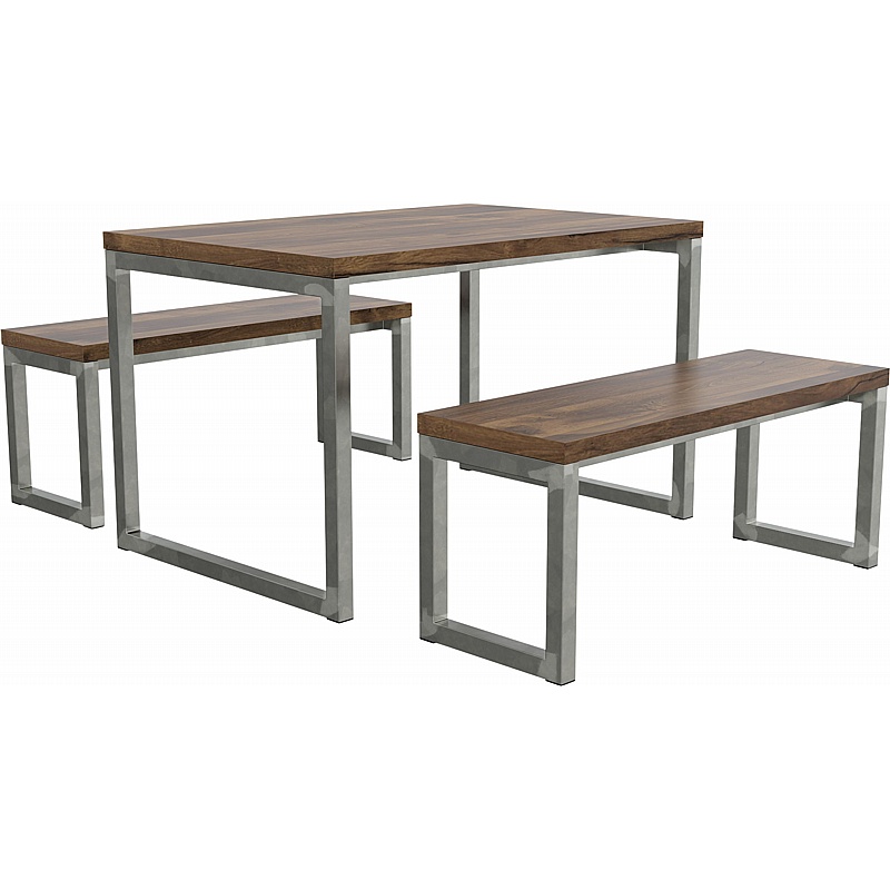 Worx Rustic Indoor Dining Table and Bench Set - Office Furniture