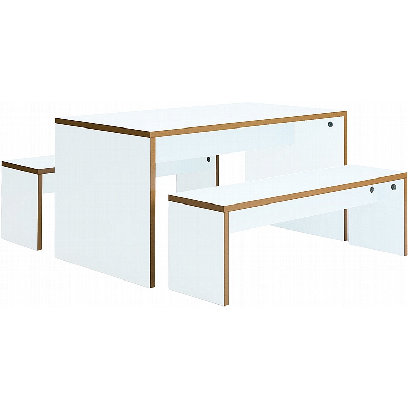 Forest Panel End Dining Table and Bench Set - Office Furniture