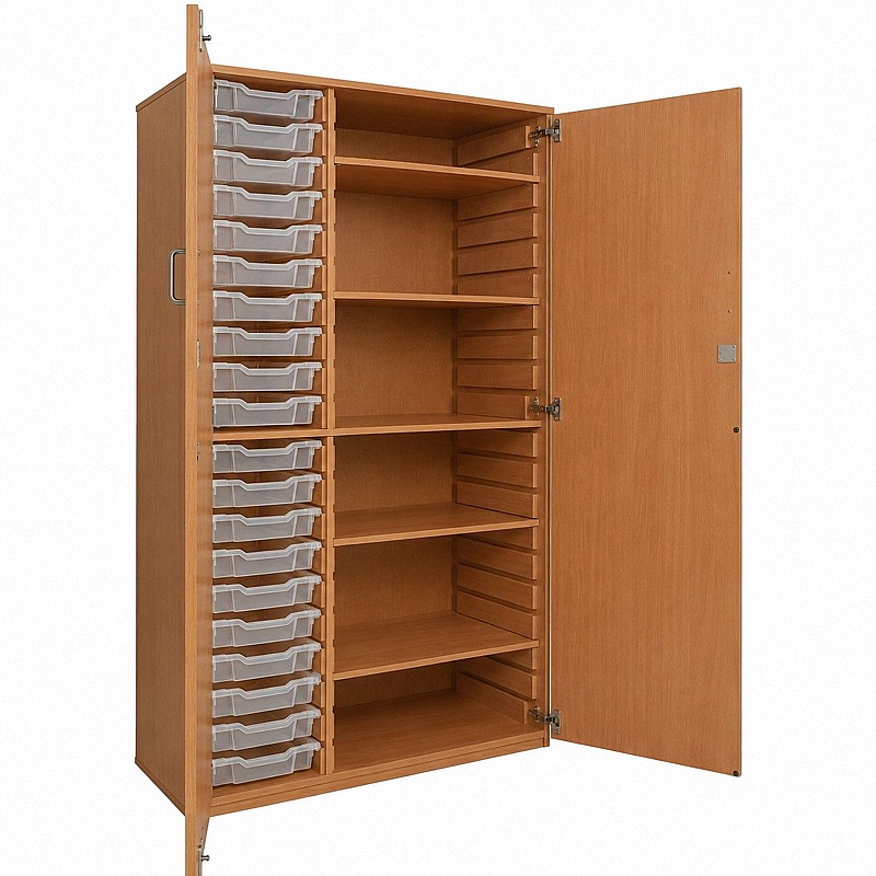 Classic Triple Column 20 Tray Shallow Combination Cupboards - Education