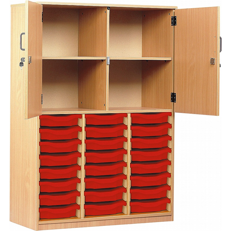 UltraBrite Triple Column 24 Tray Shallow Open Combination Cupboards - Education