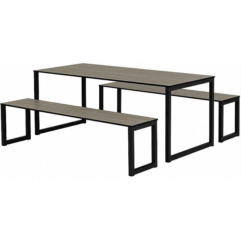 City Outdoor Hoop Leg Dining Table and Bench Set - Office Furniture