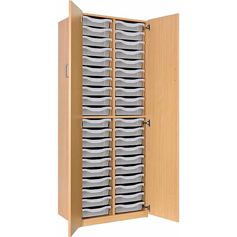 Classic Triple Column 40 Tray Shallow Cupboards - Education