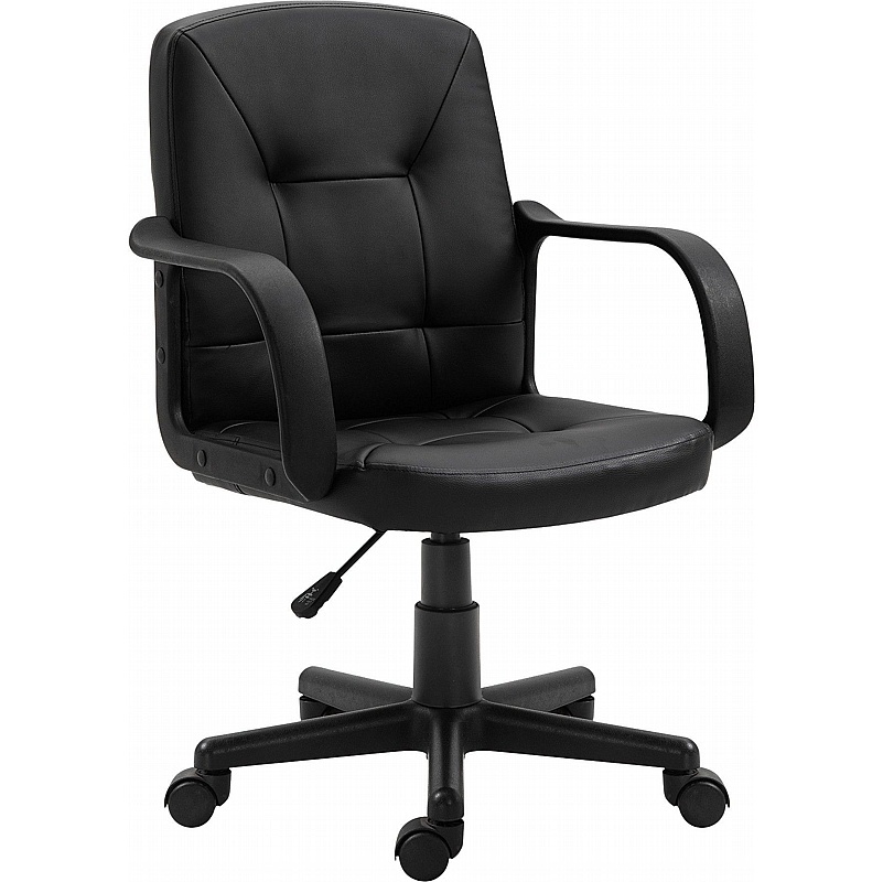 Delph Medium Back Leather Faced Executive Office Chair - Office Furniture
