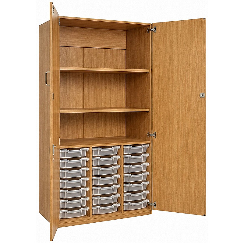 Classic Triple Column 21 Tray Shallow Combination Cupboards - Education