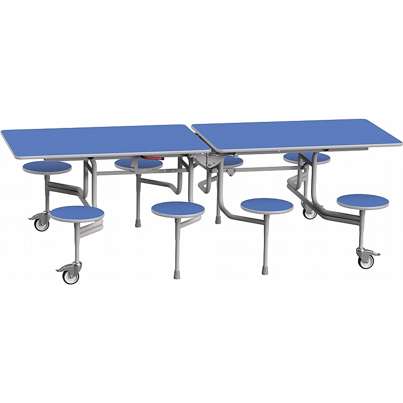 GoRoll 8 Seat Rectangular Mobile Folding School Dining Tables - Education