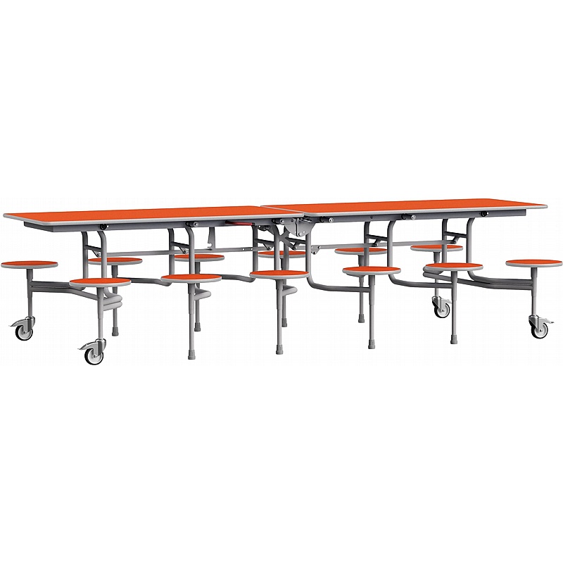 GoRoll 12 Seat Rectangular Mobile Folding School Dining Tables - Education