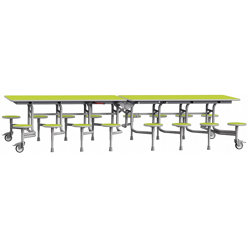GoRoll 16 Seat Rectangular Mobile Folding School Dining Tables - Education