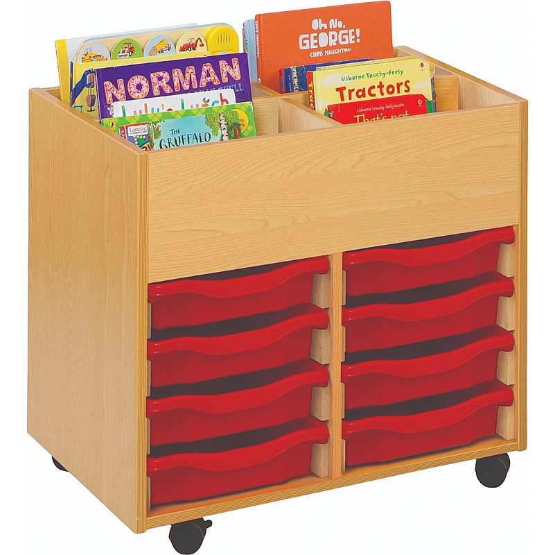 Biblio UltraBrite 4 Bay Kinderbox Storage with 8 Single Trays - Education