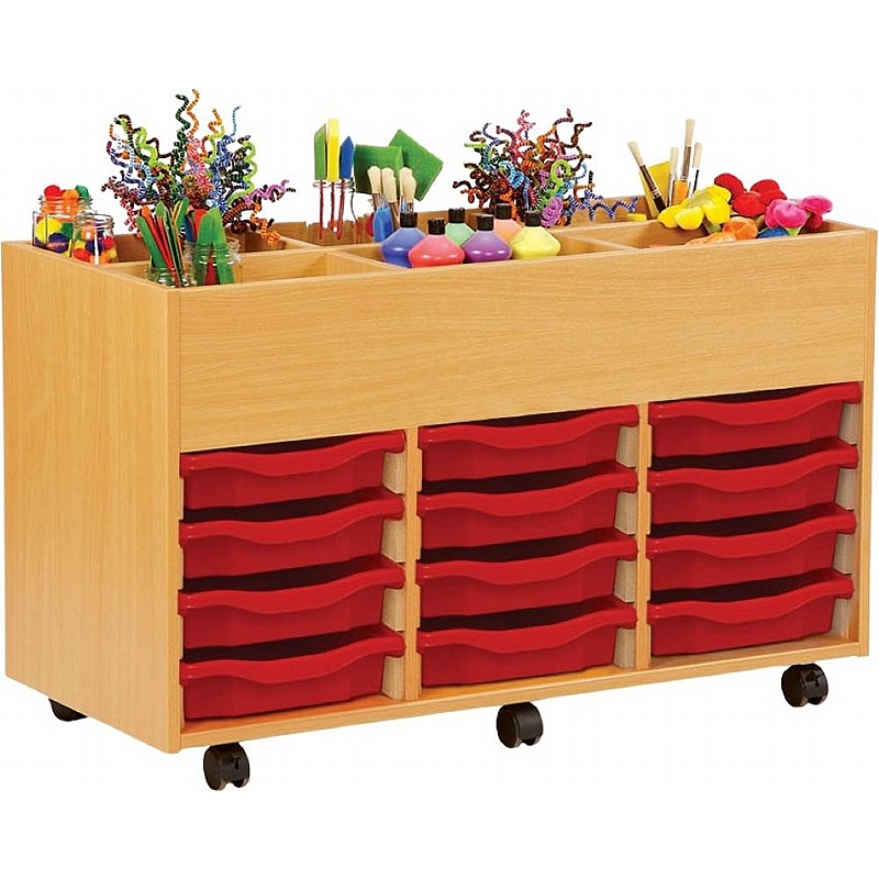 Biblio UltraBrite 6 Bay Kinderbox Storage with 12 Single Trays - Education