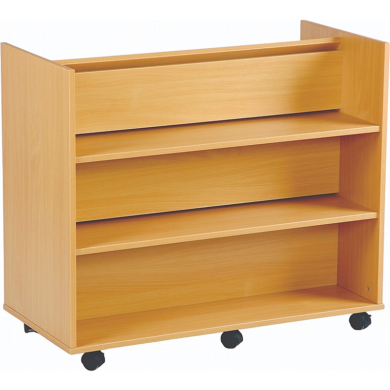 Biblio Double Sided Mobile Library Straight and Angled Shelf Storage - Education