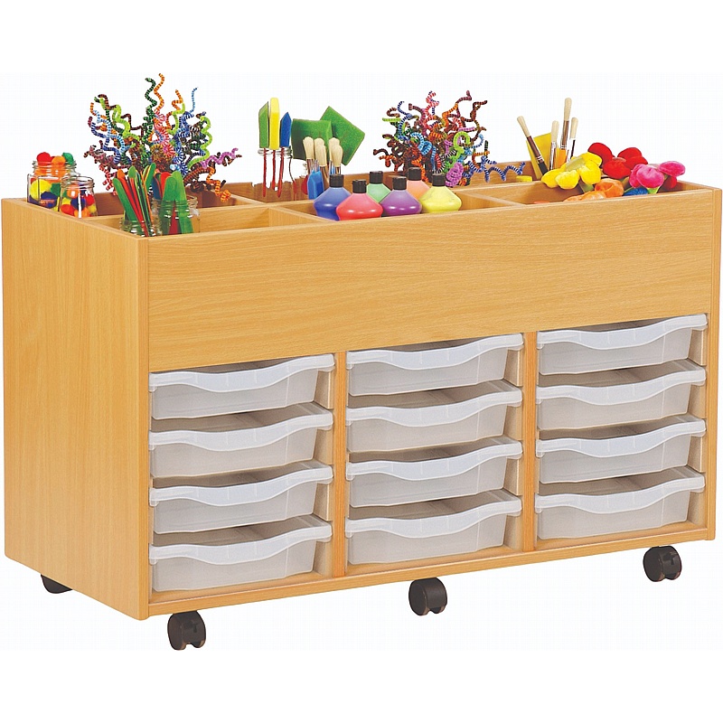 Biblio Classic 6 Bay Kinderbox Storage with 12 Single Trays - Education