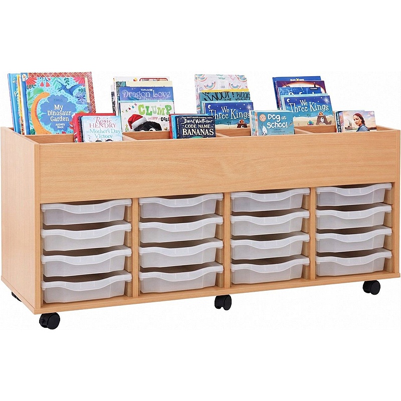 Biblio Classic 8 Bay Kinderbox Storage with 16 Single Trays - Education