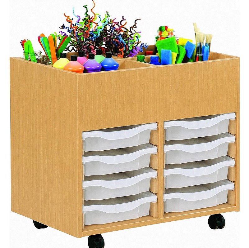 Biblio Classic 4 Bay Kinderbox Storage with 8 Single Trays - Education