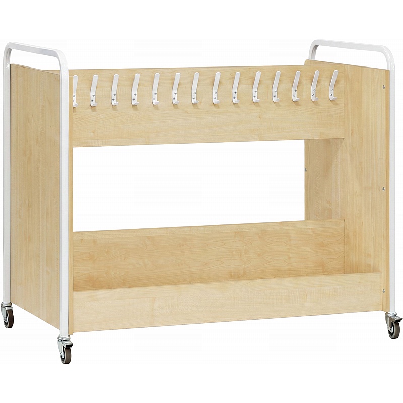 UltraBrite Nursery Freestanding Mobile Cloakroom Trolley - Education