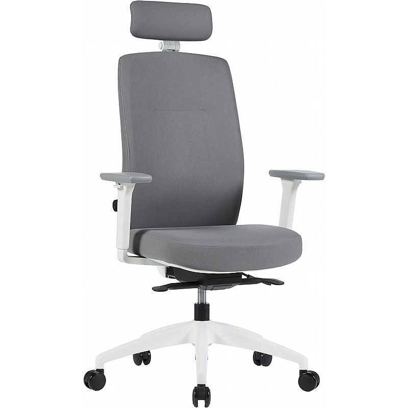 Pulse White Frame Fabric Office Chair - Office Furniture