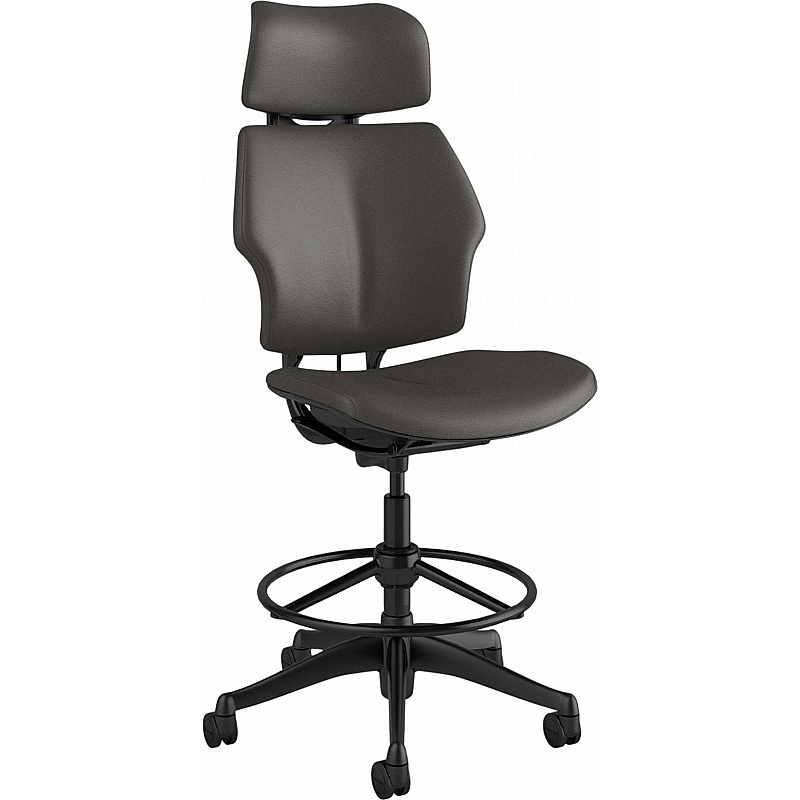 Humanscale Freedom Headrest Leather Draughtsman Chair - Office Furniture