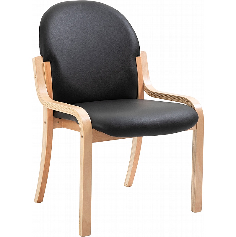 Lincoln Wooden Frame Anti Bacterial Vinyl Reception Waiting Room Chairs - Office Furniture
