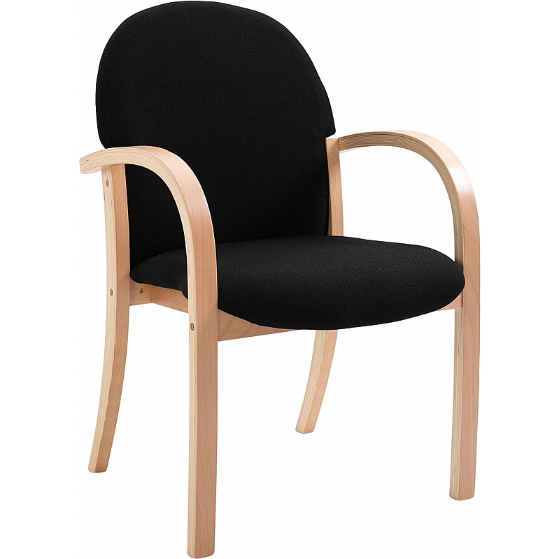 Lincoln Wooden Frame Fabric Reception Waiting Room Chairs with Arms - Office Furniture