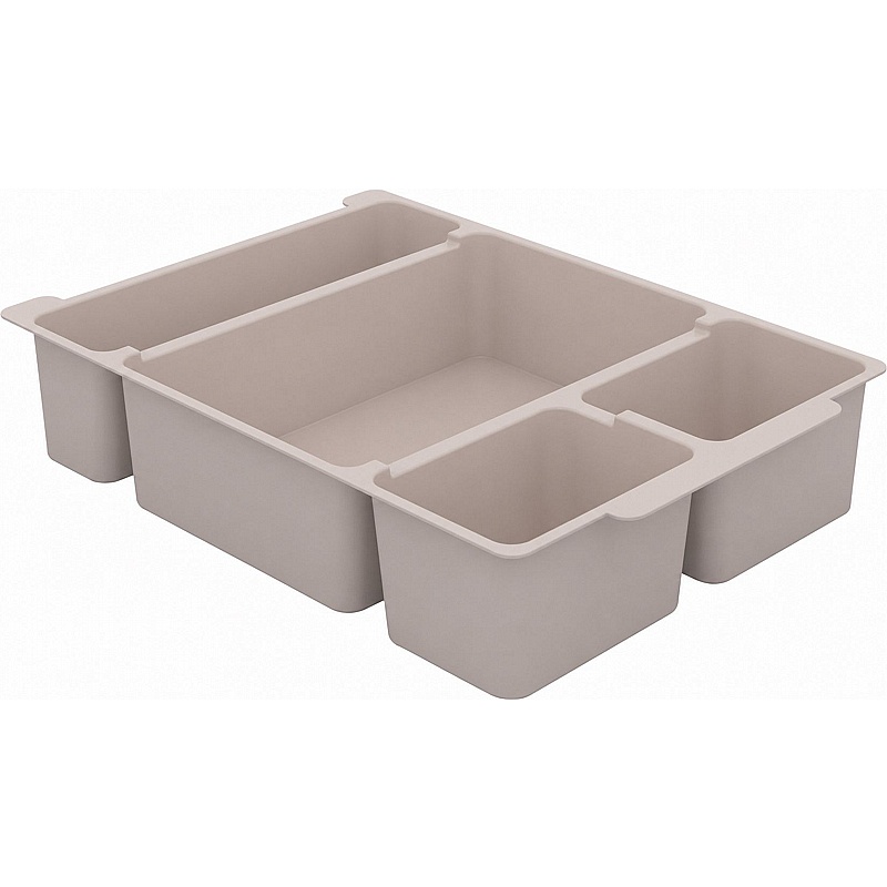 Gratnells Extra Deep Dove Grey Moulded Tray Insert - 4 Sections - Education