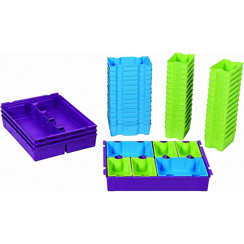 Gratnells SortED Bright Anti-Microbial Tray Insert Bundle Pack - Education
