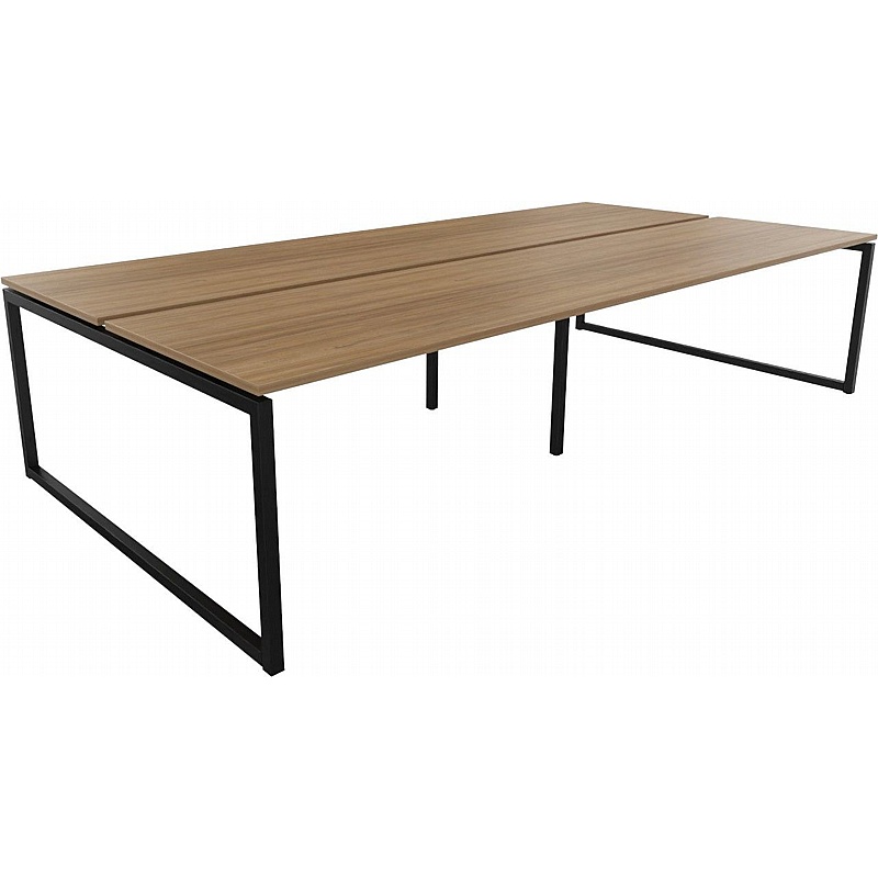 Atrex 4 Person Hoop Leg Rectangular Back to Back Bench Desks - Office Furniture