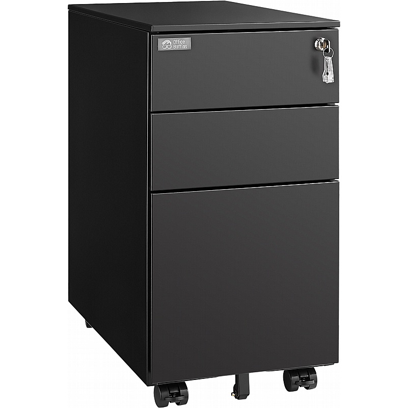 Horizon Slimline Metal Under Desk Mobile Office Drawer Pedestals - Office Furniture