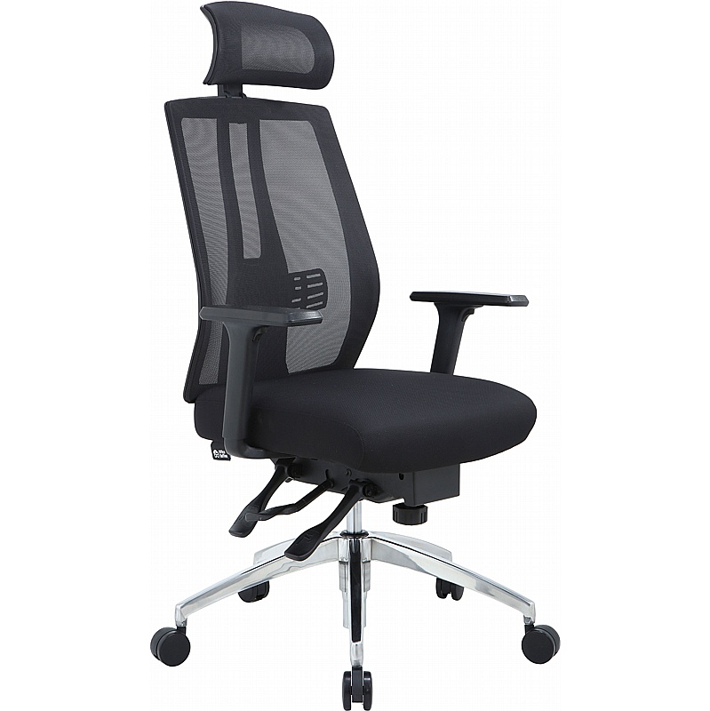 React 24-7 Heavy Duty Mesh Posture Office Chair with Headrest - Office Furniture