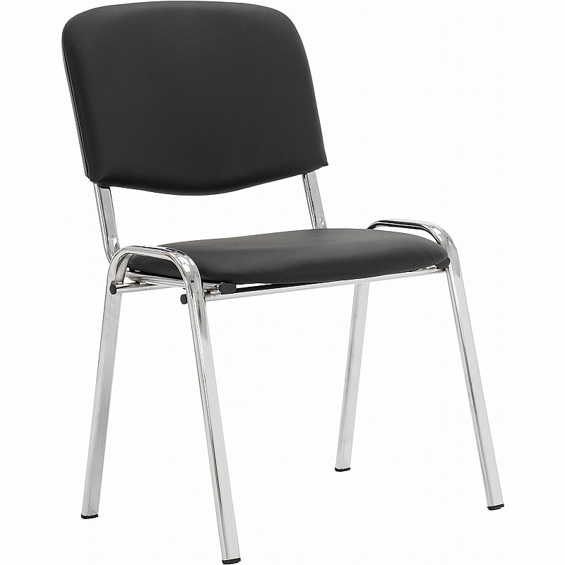 Swift ISO Antibacterial Vinyl Chrome Frame Stacking Conference / Visitor Chairs (Pack of 4) - Office Furniture
