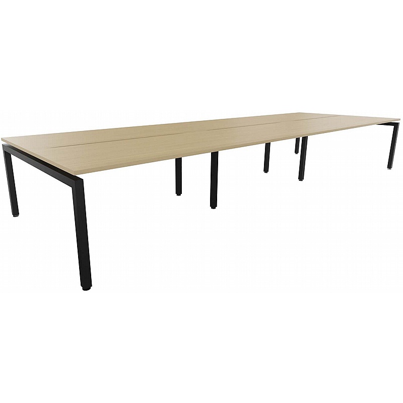 Gianni 6 Person Goalpost Rectangular Back to Back Sliding Top Bench Desks - Office Furniture