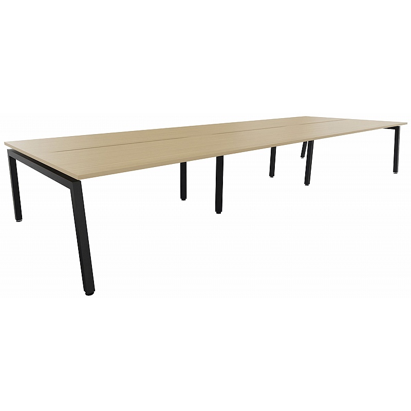 Gianni 6 Person A-Frame Rectangular Back to Back Sliding Top Bench Desks - Office Furniture