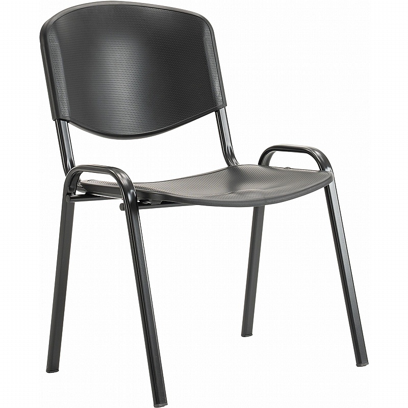 Swift ISO Black Frame Stacking Canteen Chairs (Pack of 4) - Office Furniture