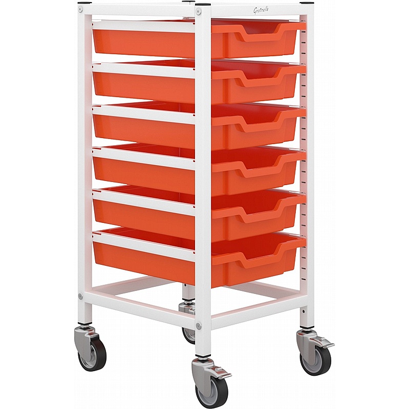 Gratnells Science Single Column 6 Shallow Tray Mobile Storage Frame - Education