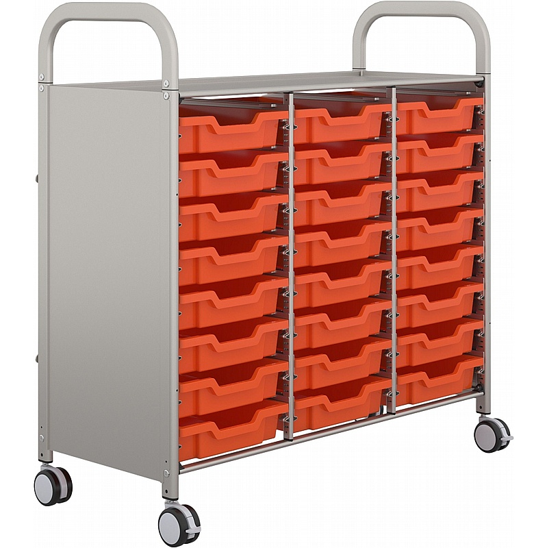Gratnells Callero Mobile Triple Column 24 Shallow Tray Storage - Education
