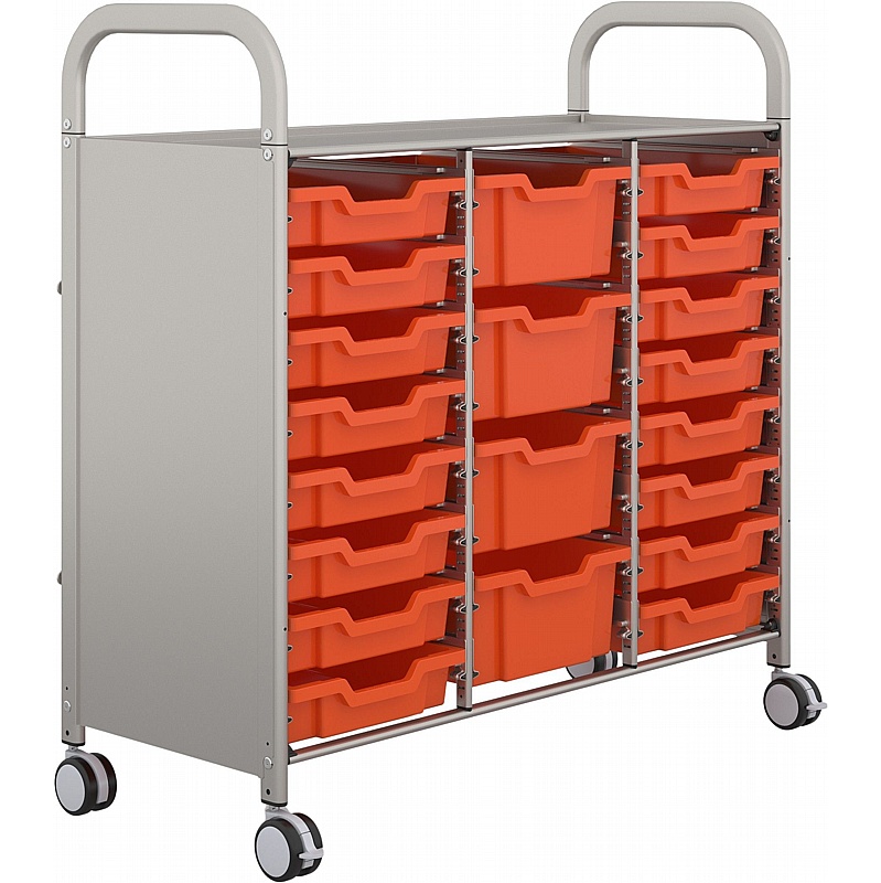 Gratnells Callero Mobile Triple Column Combination Tray Storage - Education