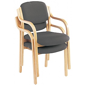 Renoir Wooden Framed Stacking Visitor Chairs with