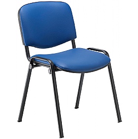 Club Black Frame PU Stacking Conference Chairs