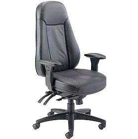 Cheetah Leather Faced 24 Hour Heavy Duty Posture Office Chair