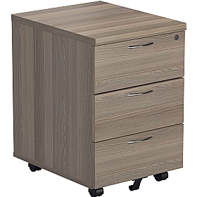 Office Essentials Wooden 3 Drawer Low Under Desk Mobile Pedestals