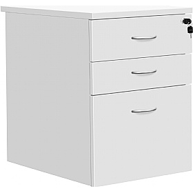 Office Essentials Wooden 3 Drawer High Under Desk Mobile Pedestals - Office Furniture