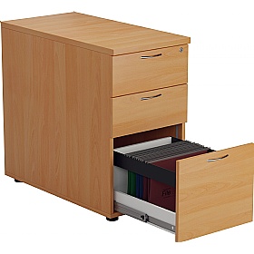 Office Essentials Wooden Desk High Pedestals - Office Furniture