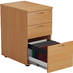 Office Essentials Wooden Desk High Pedestals - Office Furniture