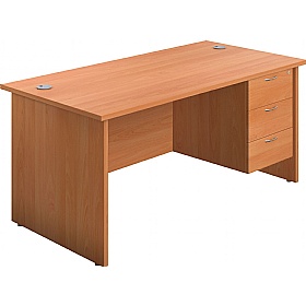 Ventura Rectangular Office Desks with Single Fixed